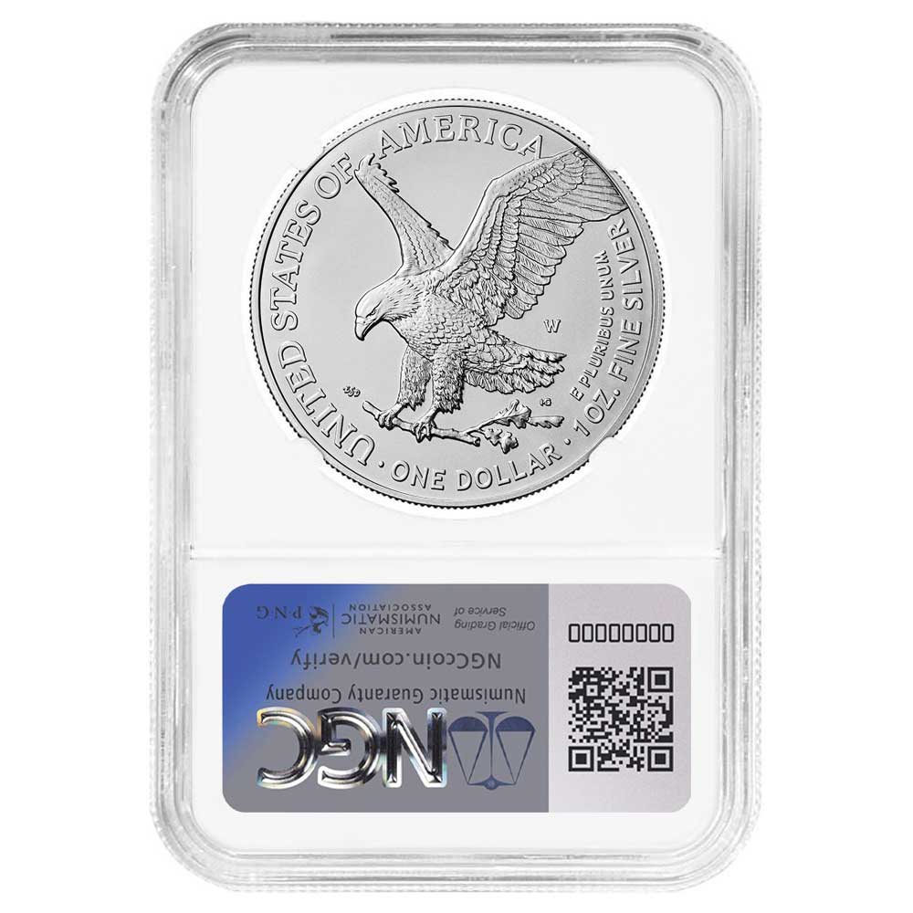 2024-W Burnished $1 American Silver Eagle NGC MS70 AR Advance
