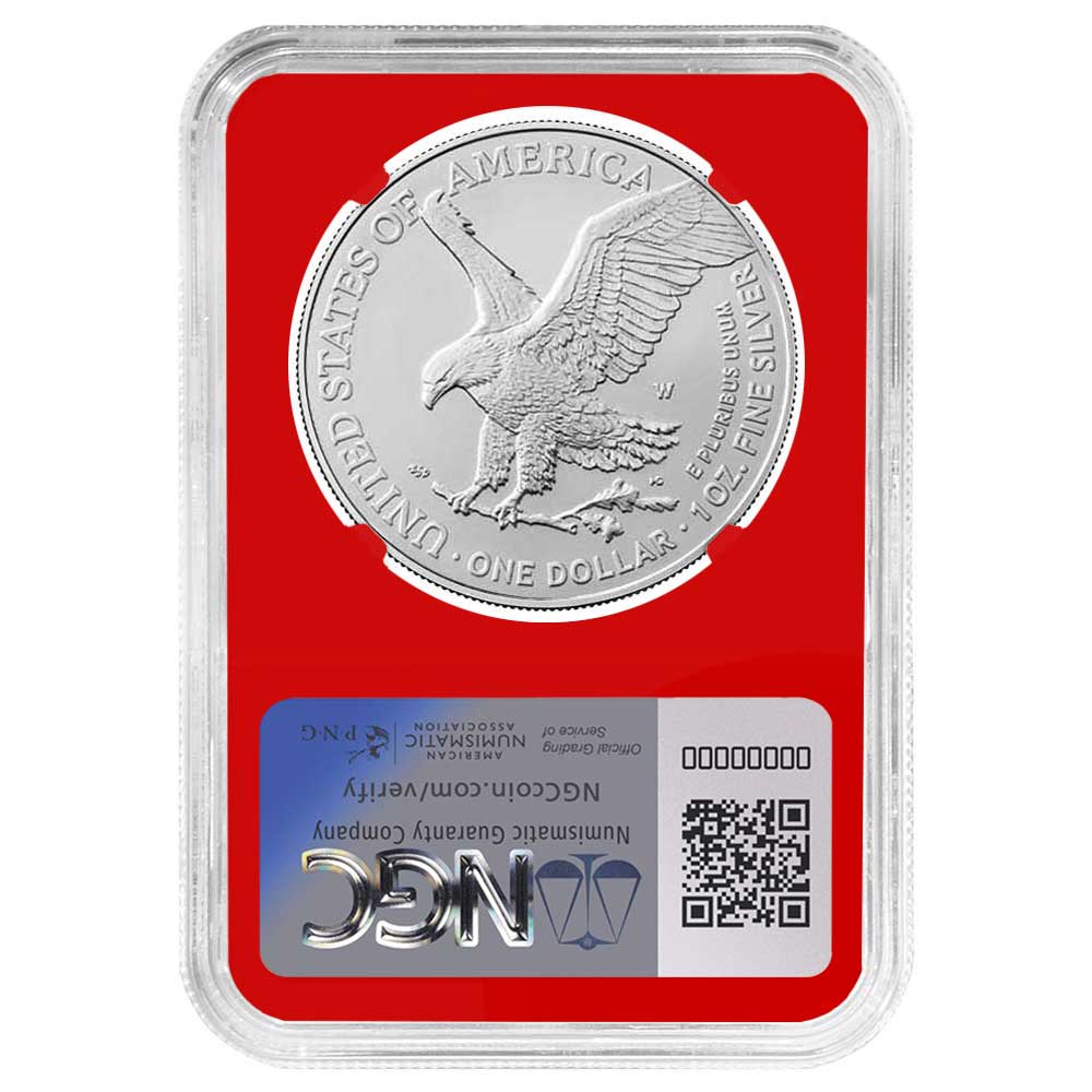 2024-W Burnished $1 American Silver Eagle NGC MS70 FDI Flag Label