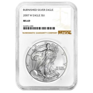 2007-W Burnished $1 American Silver Eagle NGC MS69 Brown Label