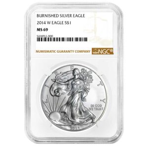 2014-W Burnished $1 American Silver Eagle NGC MS69 Brown Label