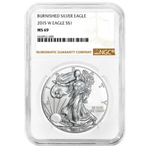 2015-W Burnished $1 American Silver Eagle NGC MS69 Brown Label