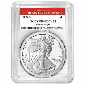 2024-S Proof $1 American Silver Eagle PCGS PR69DCAM San Francisco Label