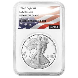 2024-S Proof $1 American Silver Eagle NGC PF70UC ER Flag Label