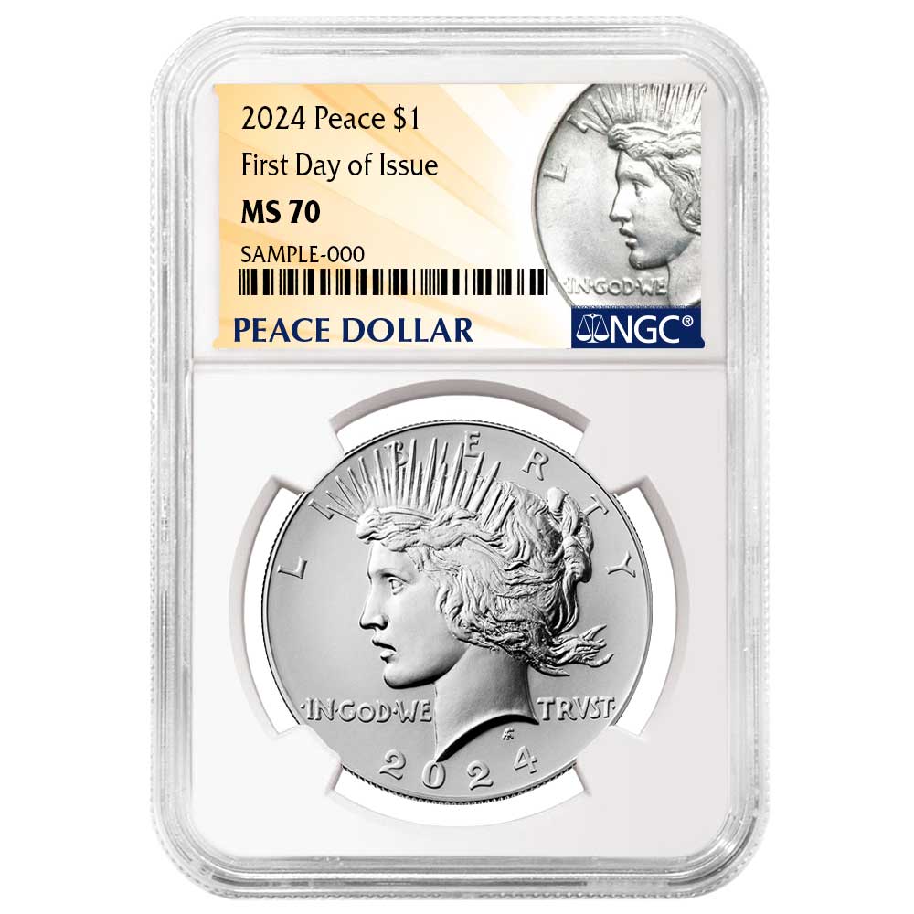 2024 $1 Peace Silver Dollar NGC MS70 FDI Peace Label - Pinehurst Coins