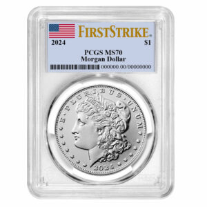2024 $1 Morgan Silver Dollar PCGS MS70 FS Flag Label