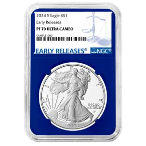 2024-S Proof $1 American Silver Eagle NGC PF70UC ER Blue Label Blue Core