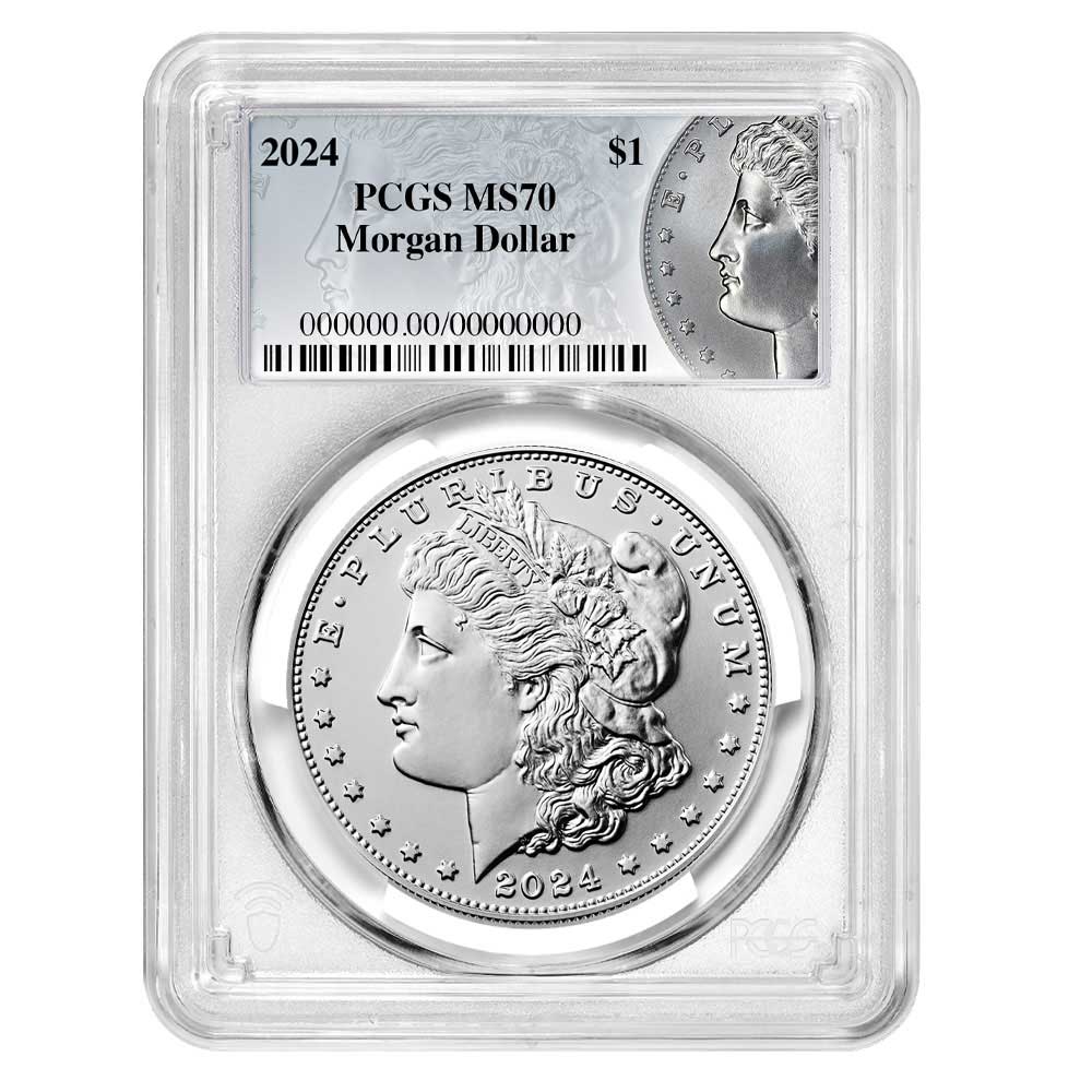 2024 $1 Morgan Silver Dollar PCGS MS70 Morgan Label - Pinehurst Coins
