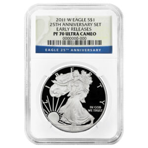 2011-W Proof $1 American Silver Eagle NGC PF70UC 25th Anniversary Label ER Label
