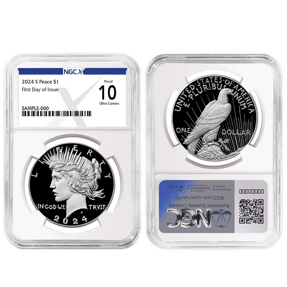 2024-S $1 Proof Morgan and Peace Silver Dollar 2pc Set NGCX PF10UC FDI X  Label - Pinehurst Coins