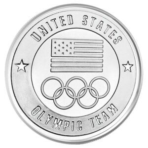 1 Troy oz US Olympic Team .999 Fine Silver Round