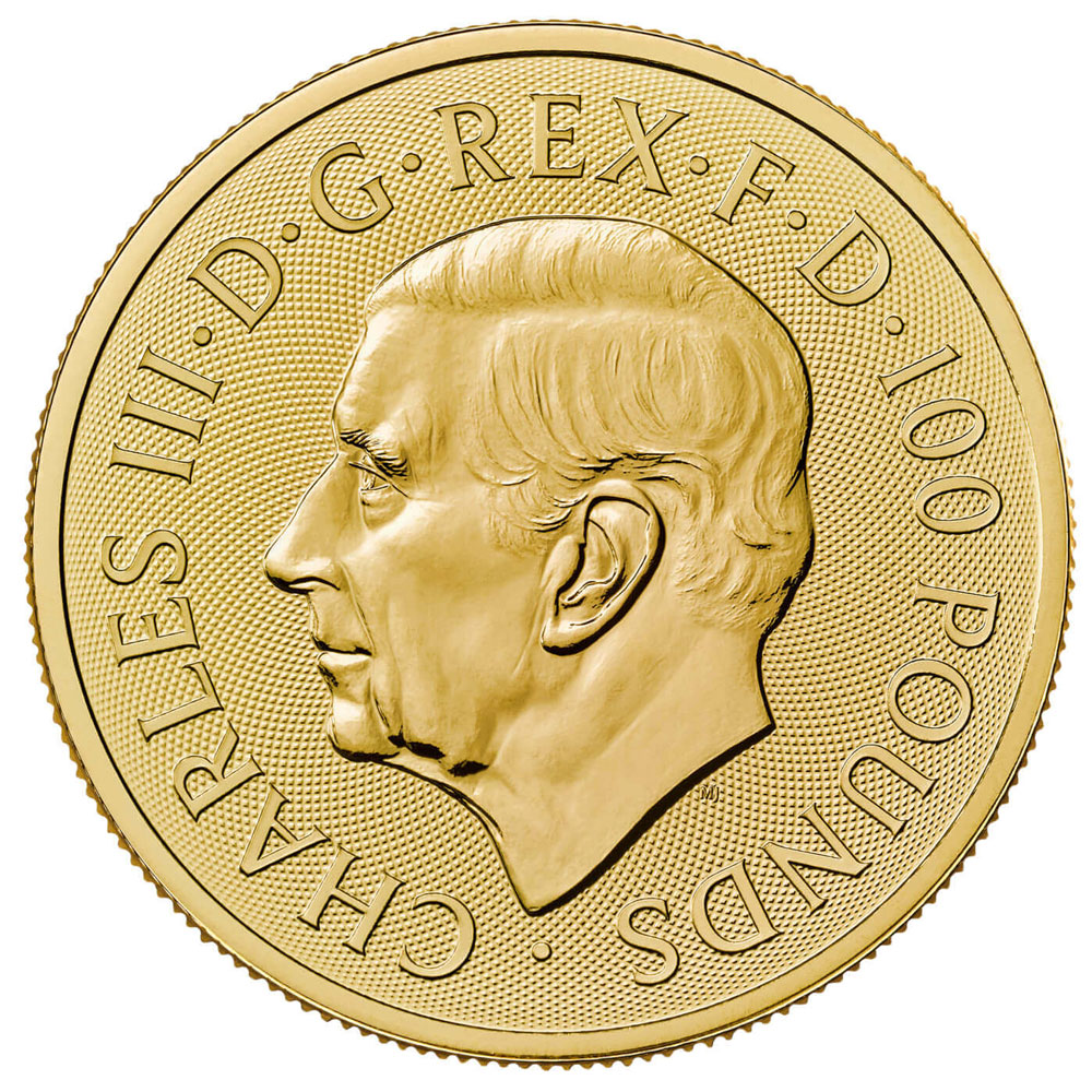 2024 U.K. 100 Pound George and the Dragon 1 oz Gold Brilliant Uncirculated  - Pinehurst Coins