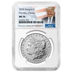 2024 $1 Morgan Silver Dollar NGC MS70 FDI Trump Label