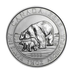 2015 $8 Canadian Silver Polar Bear and Cub 1.5 Troy oz .9999 Fine Brilliant Uncirculated