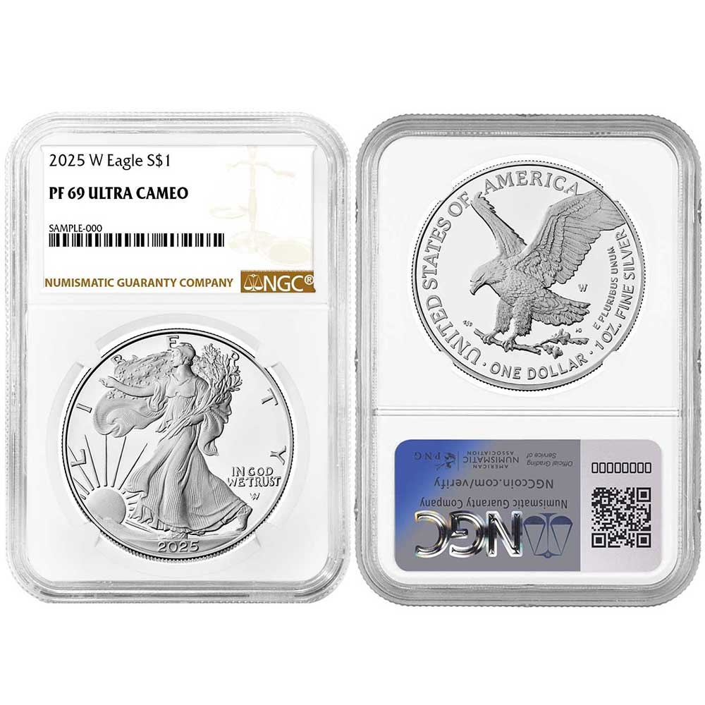 2025-W Proof $1 American Silver Eagle Brown Label - Pinehurst Coins