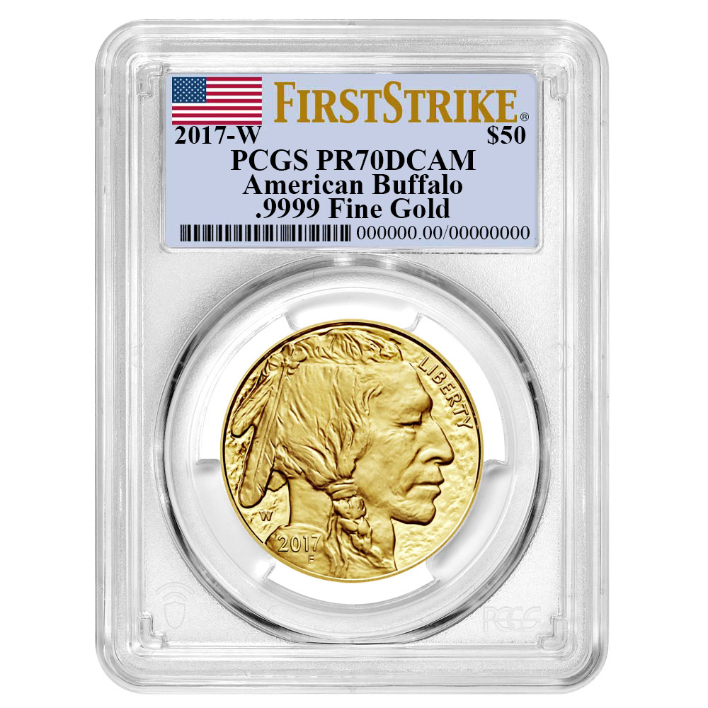 2017-W Proof $50 American Gold Buffalo PCGS PR70DCAM FS Flag Label