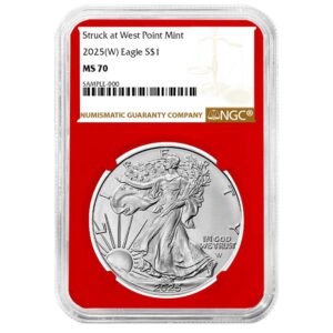 2025 (W) $1 American Silver Eagle NGC MS70 Brown Label Red Core
