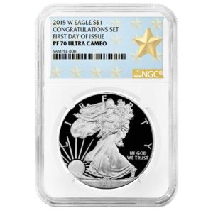 2015-W Proof $1 American Silver Eagle Congratulations Set