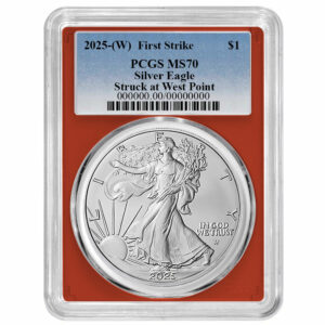 2025 (W) $1 American Silver Eagle PCGS MS70 FS Blue Label Red Frame