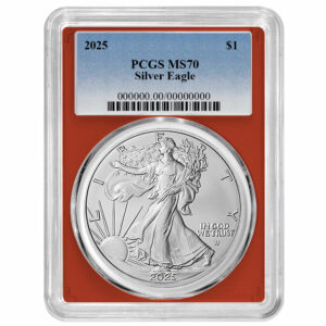 2025 $1 American Silver Eagle PCGS MS70 Blue Label Red Frame