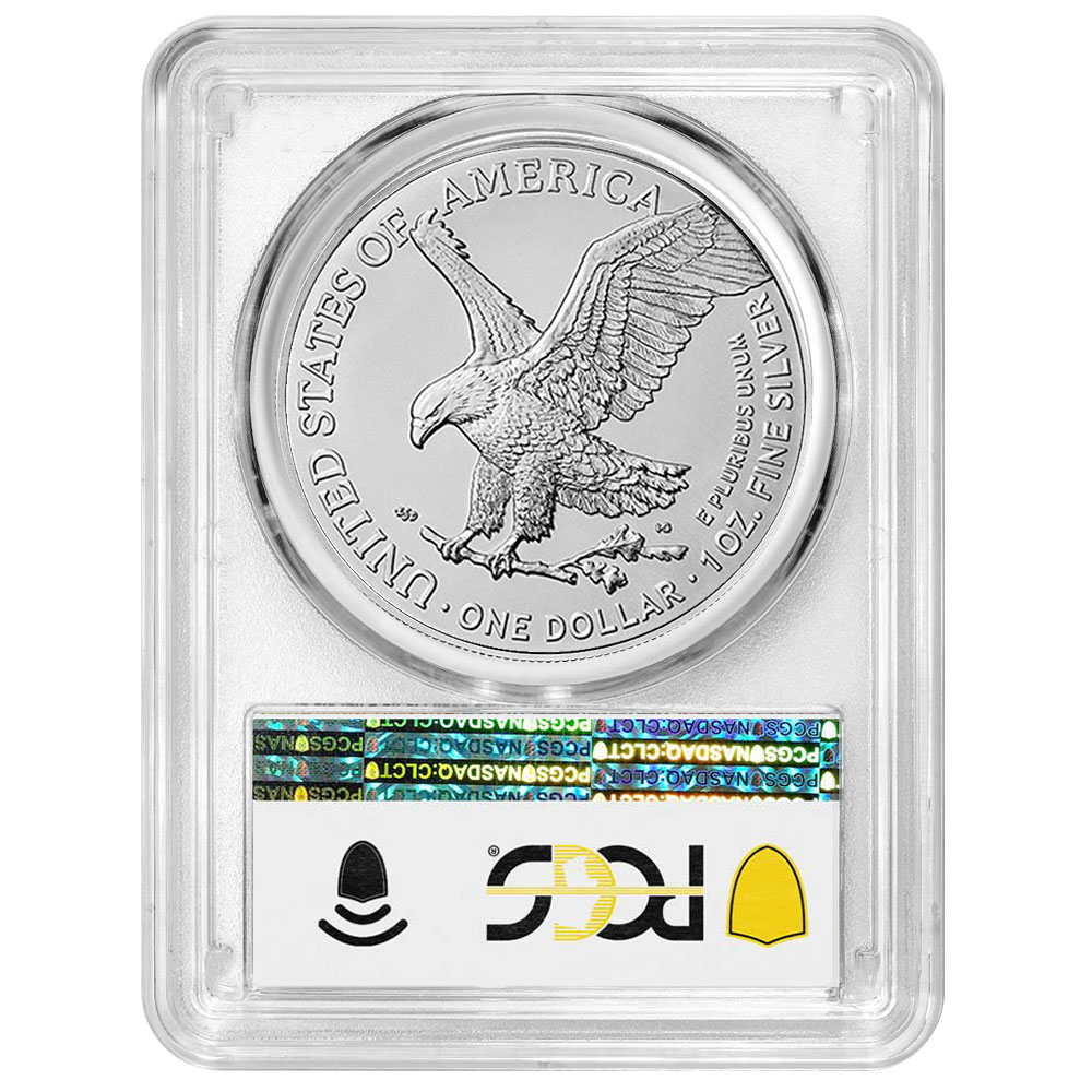 2025 $1 American Silver Eagle Blue Label - Pinehurst Coins