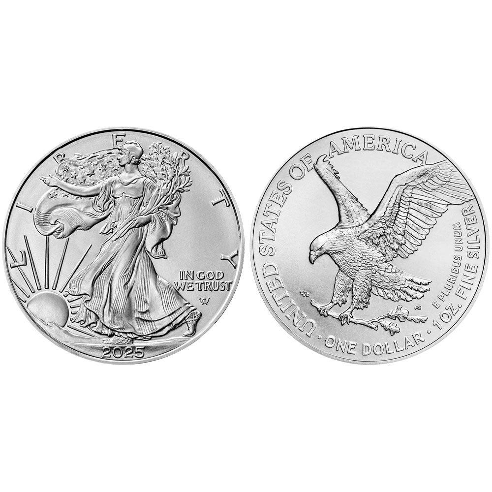 2025 $1 American Silver Eagle 1 oz Brilliant Uncirculated | eBay