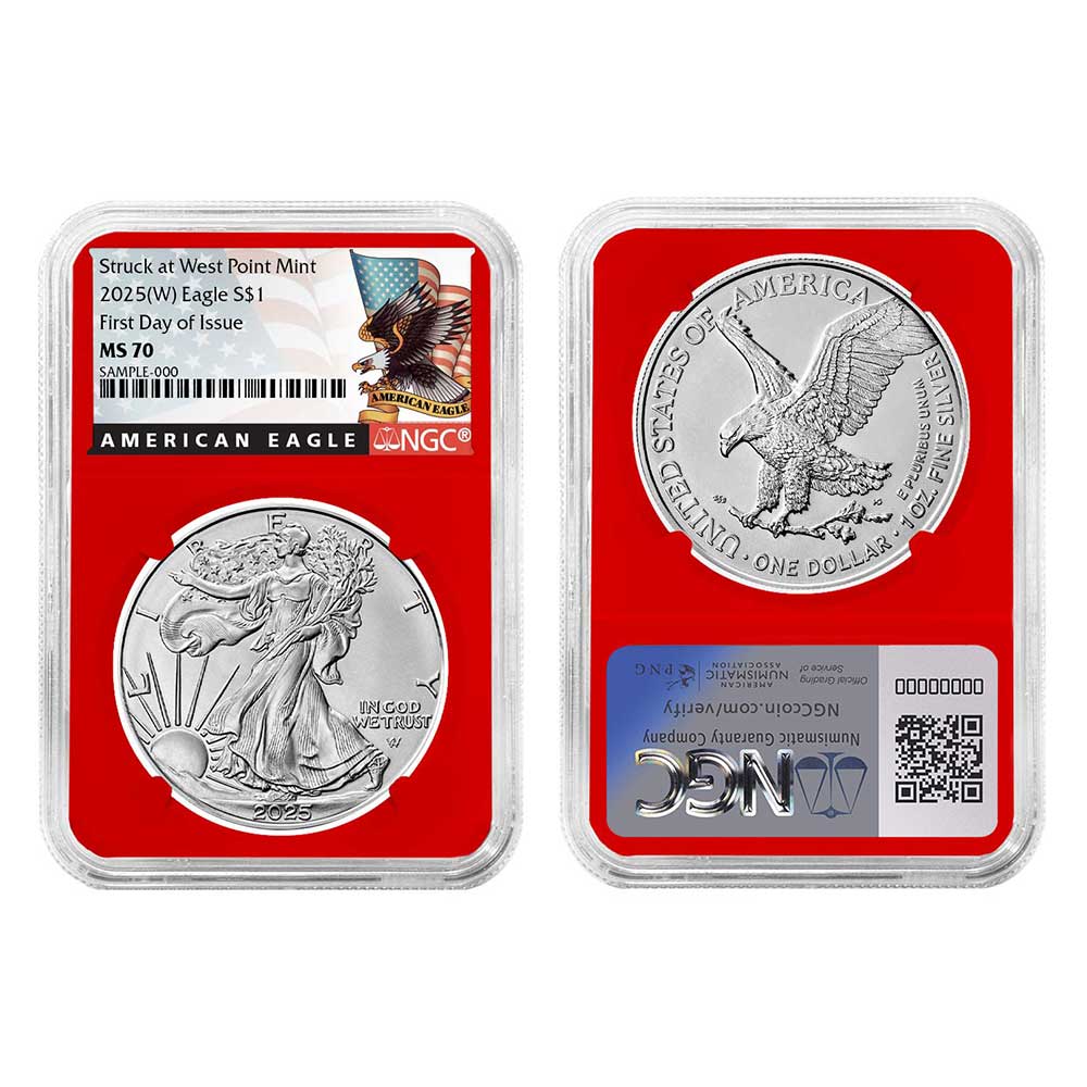 2025 (W) $1 American Silver Eagle 3pc Set FDI Black Label