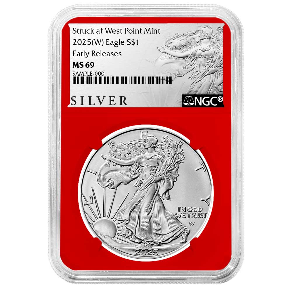 2025 (W) $1 American Silver Eagle NGC MS69 ER ALS Label Red Core
