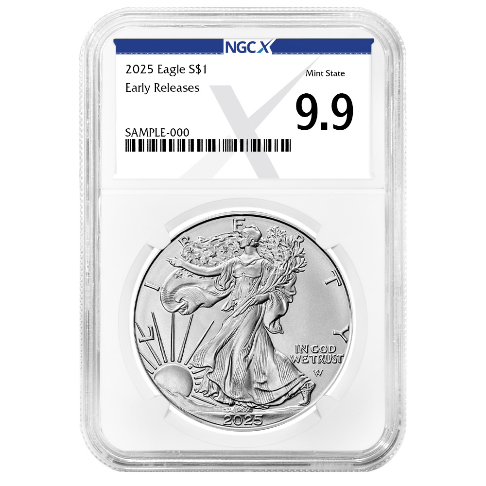 2025 $1 American Silver Eagle ER X Label - Pinehurst Coins