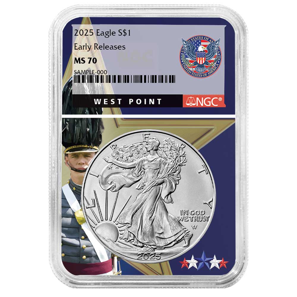 2025 $1 American Silver Eagle NGC MS70 ER West Point Core