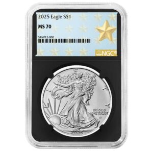 2025 $1 American Silver Eagle NGC MS70 West Point Star Label Retro Core