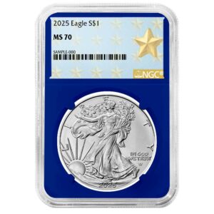 2025 $1 American Silver Eagle NGC MS70 West Point Star Label Blue Core