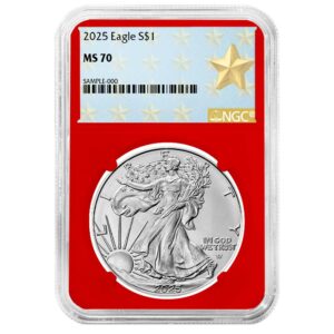 2025 $1 American Silver Eagle NGC MS70 West Point Star Label Red Core