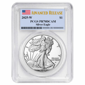 2025-W Proof $1 American Silver Eagle PCGS PR70DCAM AR Flag Label