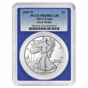 2025-W Proof $1 American Silver Eagle PCGS PR69DCAM FS Blue Label Blue Frame