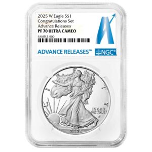 2025-W Proof $1 American Silver Eagle Congratulations Set NGC PF70UC AR Advance Releases Label