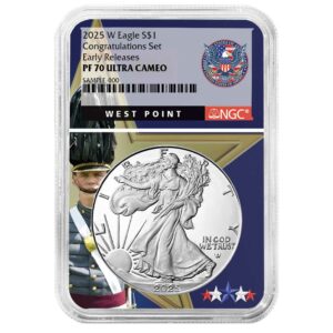2025-W Proof $1 American Silver Eagle Congratulations Set NGC PF70UC ER West Point Core