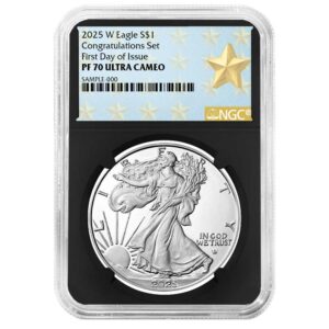 2025-W Proof $1 American Silver Eagle Congratulations Set NGC PF70UC FDI West Point Star Label Retro Core