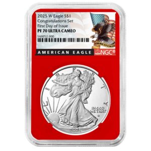 2025-W Proof $1 American Silver Eagle Congratulations Set NGC PF70UC FDI Black Label Red Core