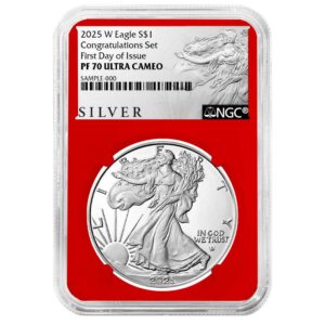 2025-W Proof $1 American Silver Eagle Congratulations Set NGC PF70UC FDI ALS Label Red Core