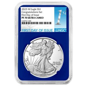 2025-W Proof $1 American Silver Eagle Congratulations Set NGC PF70UC FDI First Label Blue Core