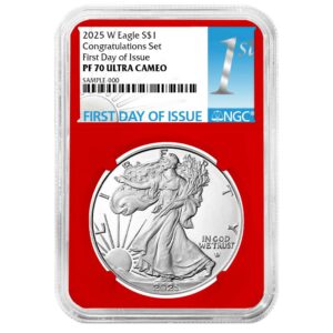 2025-W Proof $1 American Silver Eagle Congratulations Set NGC PF70UC FDI First Label Red Core