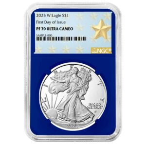 2025-W Proof $1 American Silver Eagle NGC PF70UC FDI West Point Star Label Blue Core