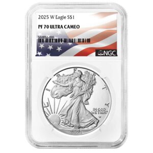 2025-W Proof $1 American Silver Eagle NGC PF70UC Flag Label