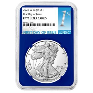 2025-W Proof $1 American Silver Eagle NGC PF70UC FDI First Label Blue Core