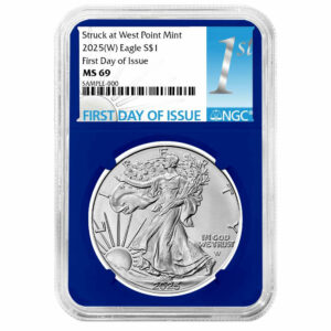 Presale - 2025 (W) $1 American Silver Eagle NGC MS69 FDI First Label Blue Core