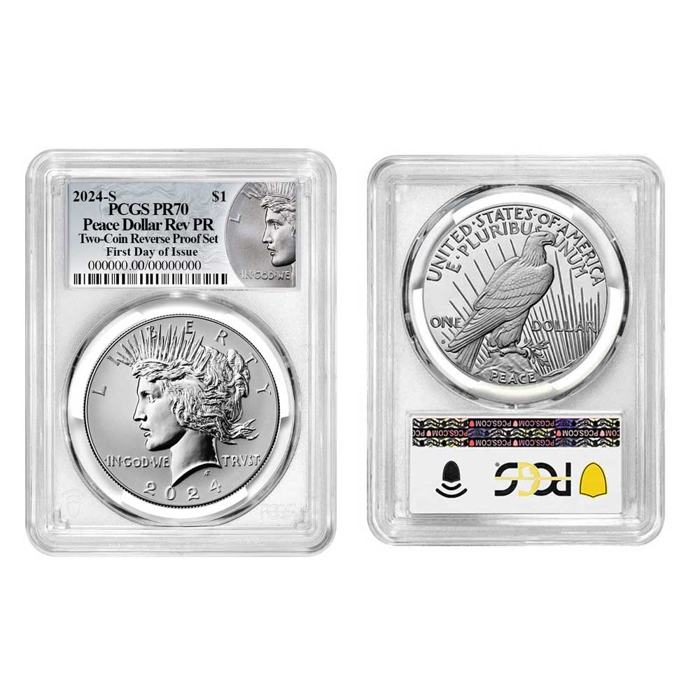 2024-S Reverse Proof $1 Morgan and Peace Silver Dollar 2pc Set