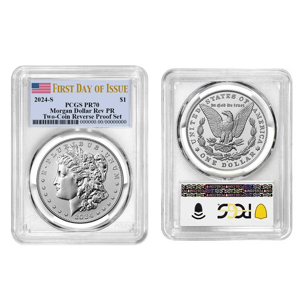 2024-S Reverse Proof Morgan & Peace Dollar Set NGC PF70 FDI