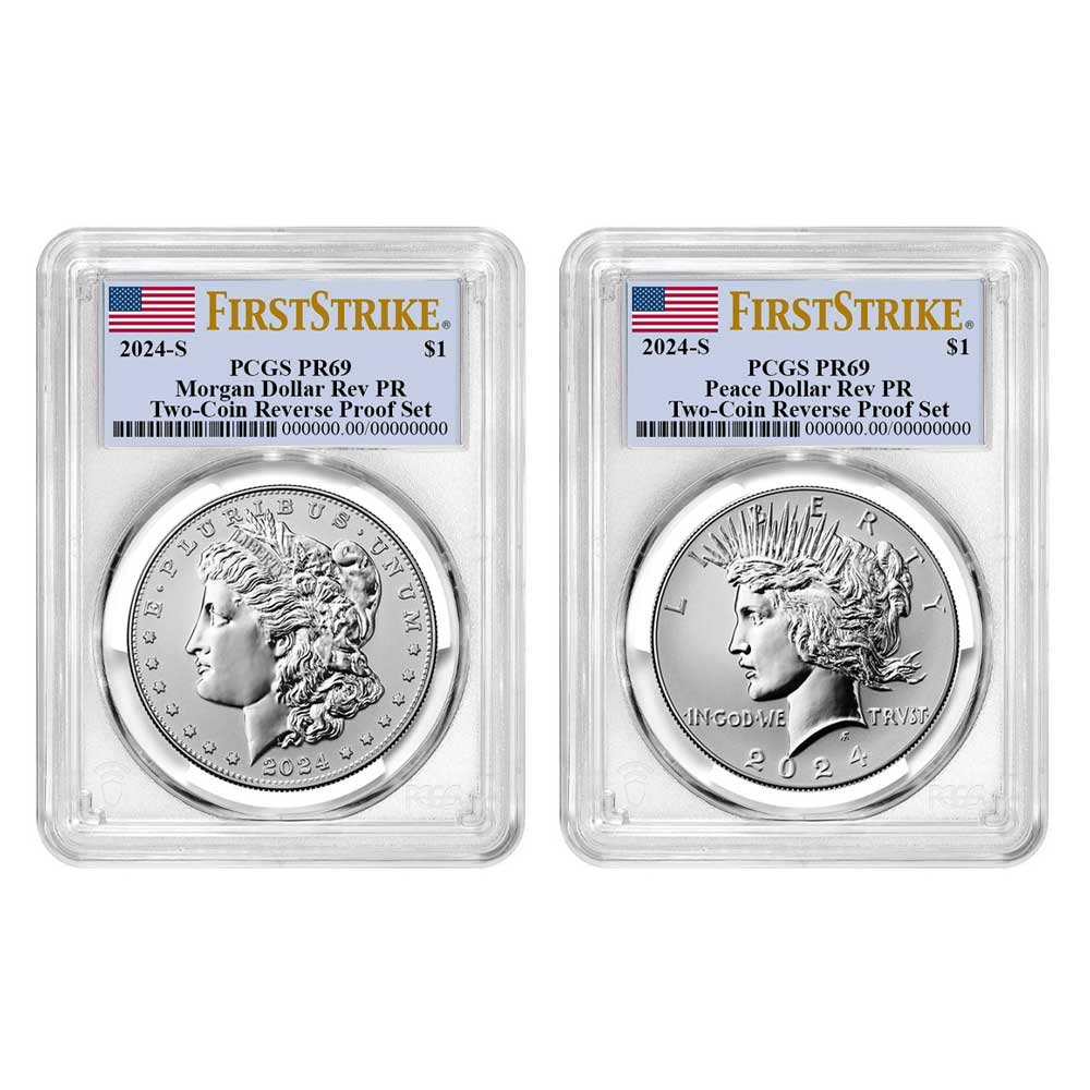 2024-S Reverse Proof $1 Morgan and Peace Silver Dollar 2pc Set