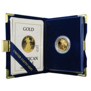 1989-P Proof $10 American Gold Eagle 1/4 oz Box, OGP & COA