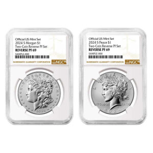 Presale - 2024-S Reverse Proof $1 Morgan and Peace Silver Dollar 2pc Set NGC PF69 Brown Label